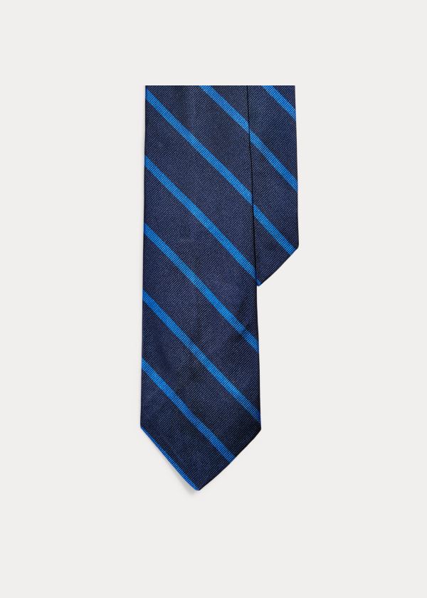 Men's Polo Ralph Lauren Striped Silk Repp Narrow Ties | 593407DZP